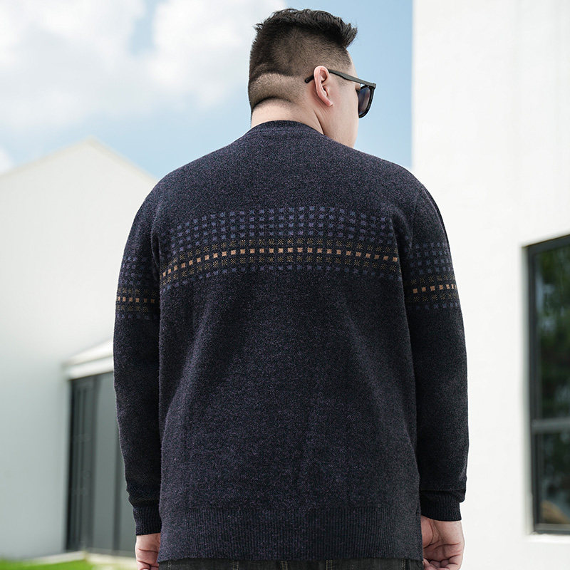 加厚雪尼尔毛衣男秋冬大码圆领打底衫肥佬大号圆领内搭保暖针织衫,淘宝优惠券,粉丝福利购,淘宝优惠卷