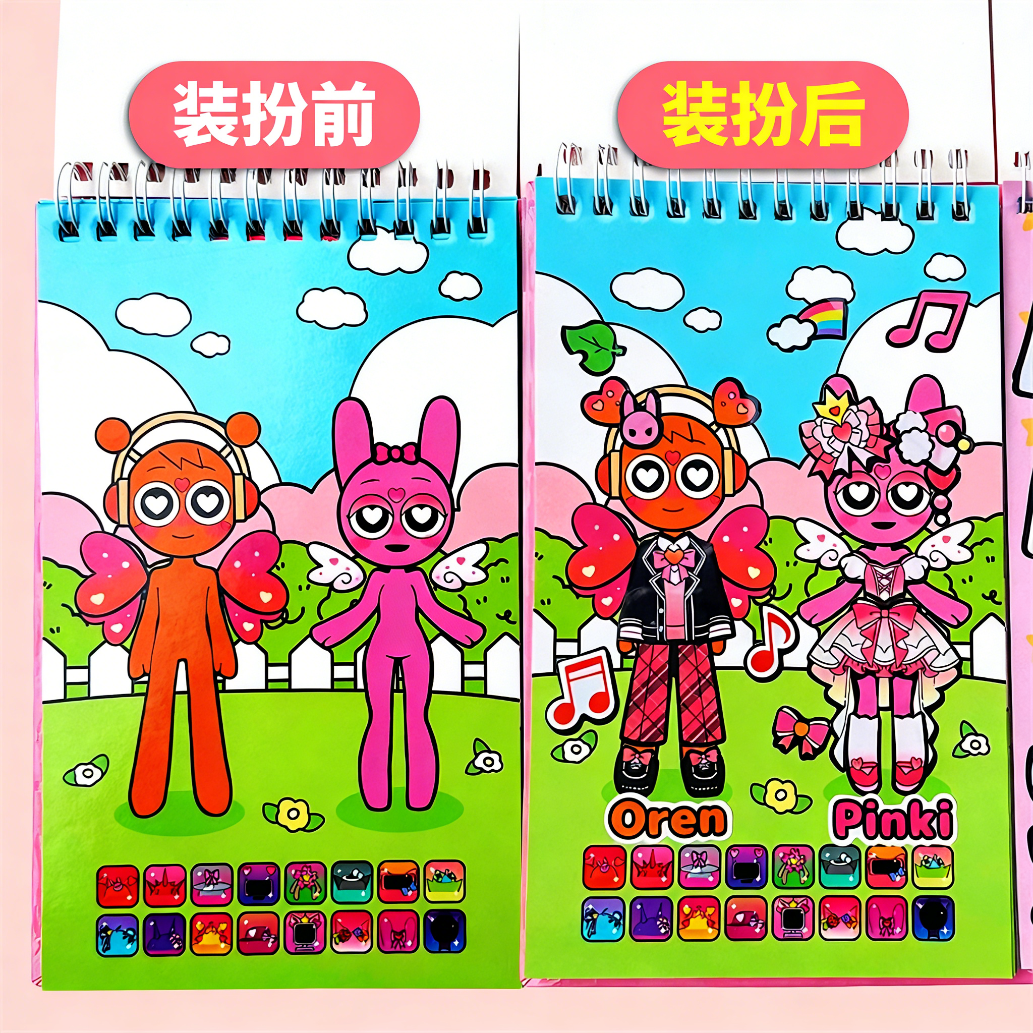 贴纸书节奏盒子换装贴纸手账立体贴纸装饰贴画抽象卡通儿童安静书女孩迷你小贴纸奖励高颜值儿童网红爆款复古,淘宝优惠券,粉丝福利购,淘宝优惠卷