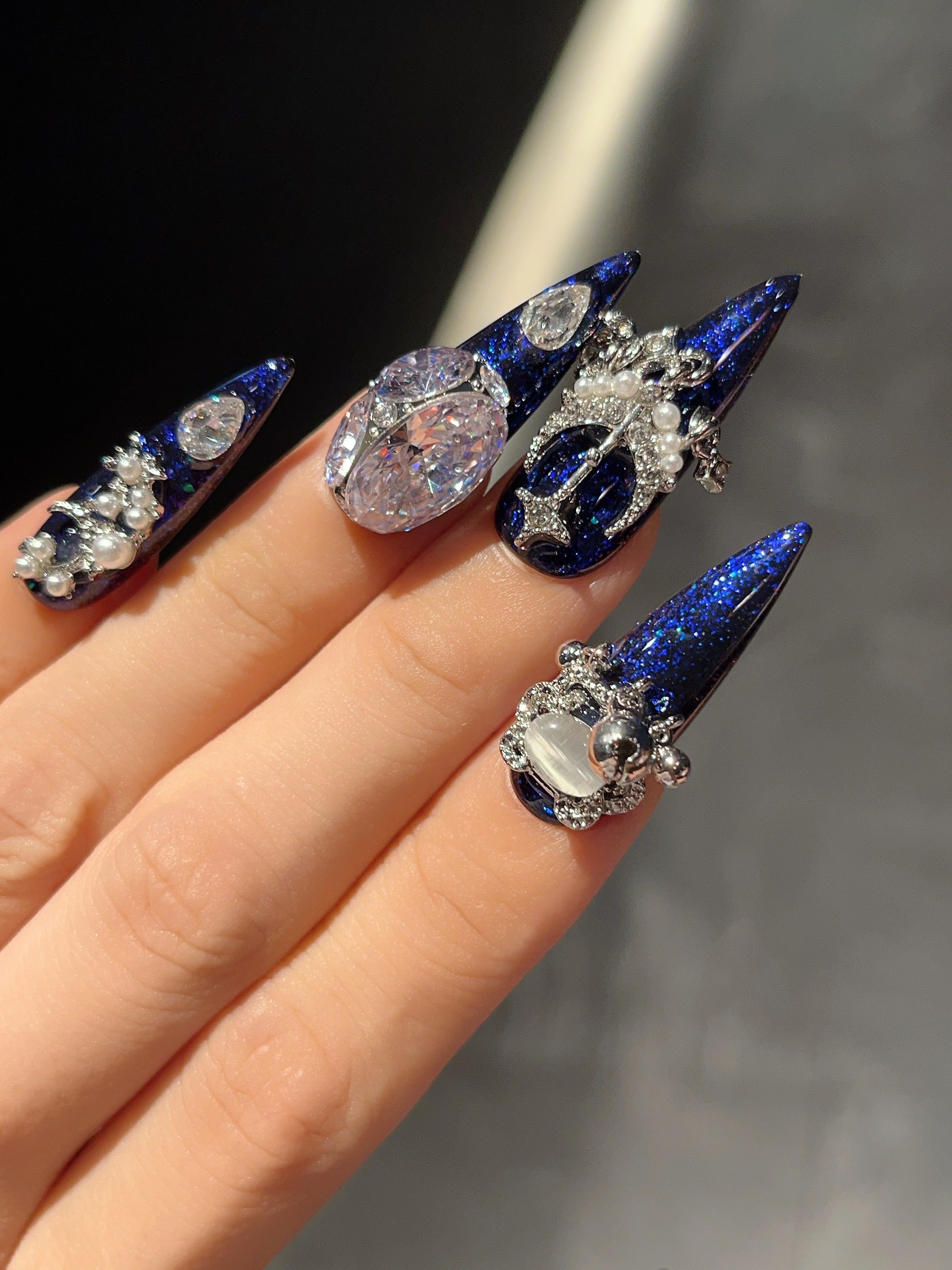 A32爆闪北海蛊王苗疆长尖高级美甲成品纯手工可拆卸穿戴甲,淘宝优惠券,粉丝福利购,淘宝优惠卷