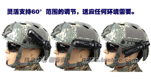 增高底座电筒夹子 MICH IBH FAST头盔专用照明手电筒支架 骑行 - 图0