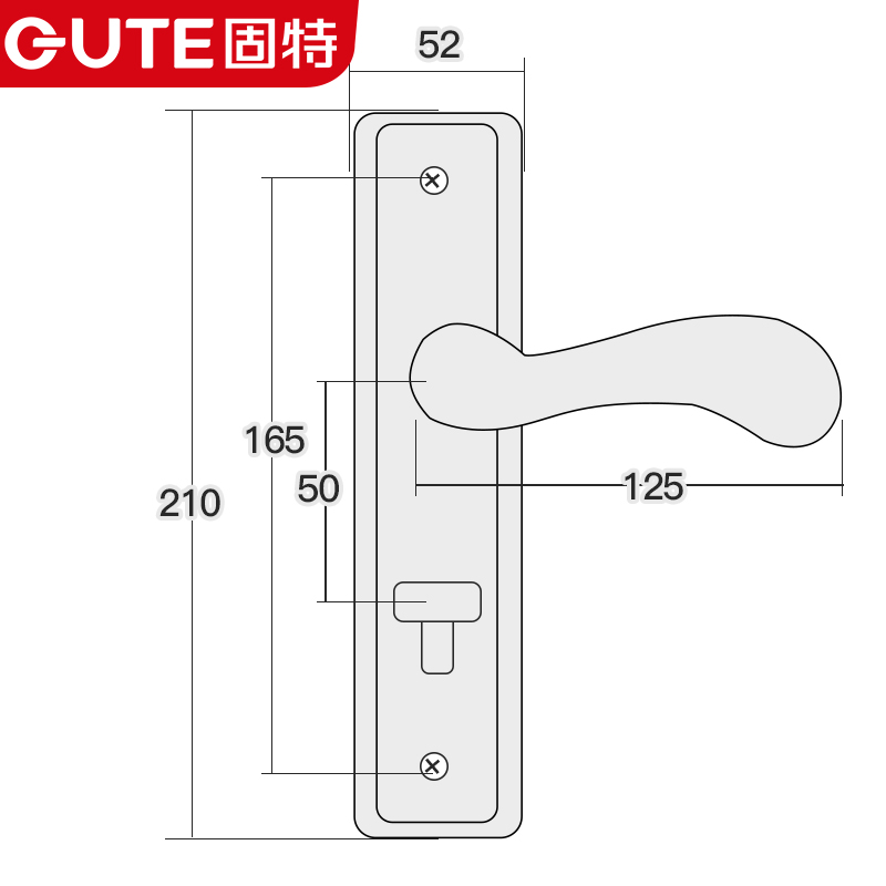 固特304不锈钢门锁卧室欧式执手锁实木门锁室内锁具卫生间门把手