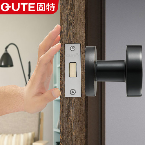 固特隐形门锁单面锁暗锁室内卧室背景墙隐藏双面单边黑色通道呆锁 - 图1