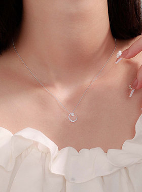 银十字链S999纯银星月同辉项项链