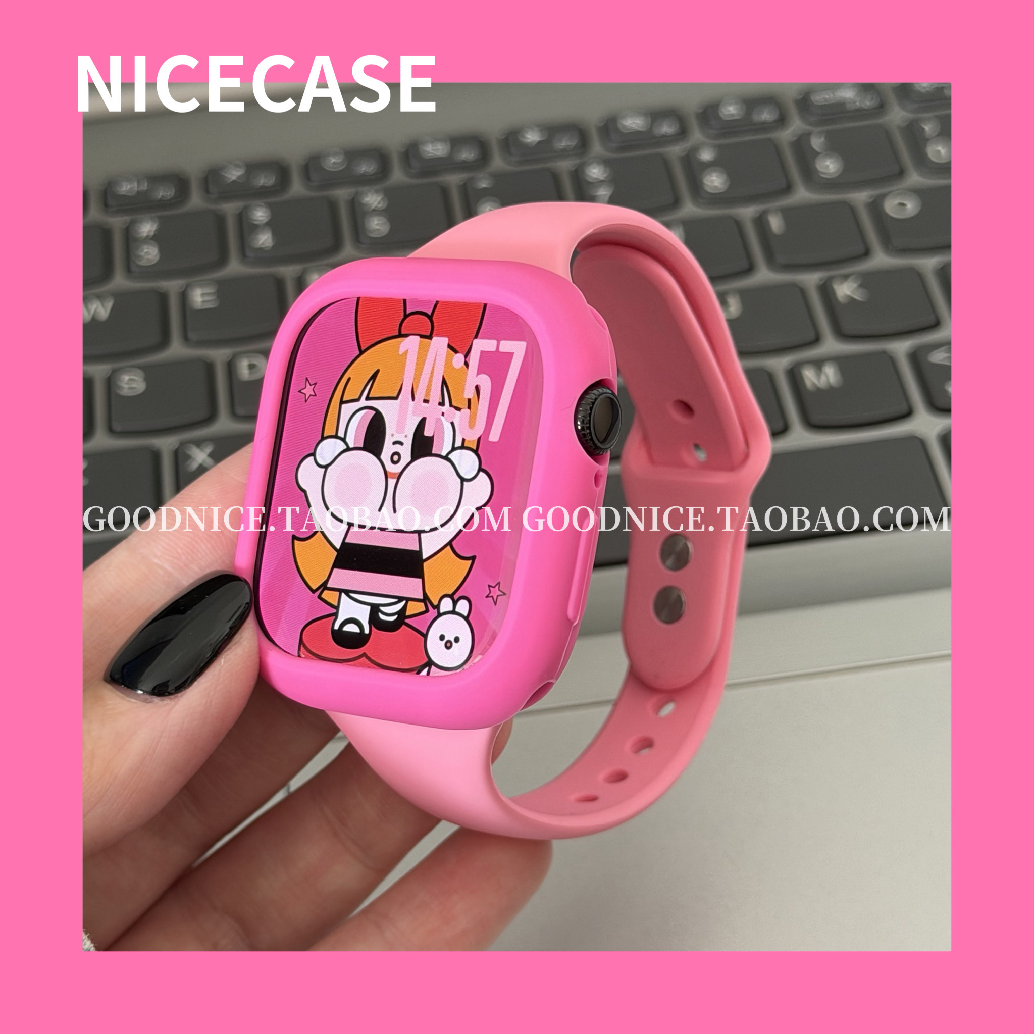 ins超火撞色表带软壳适用iwatchs11苹果s10荧光绿粉se新ultra细款 - 图2