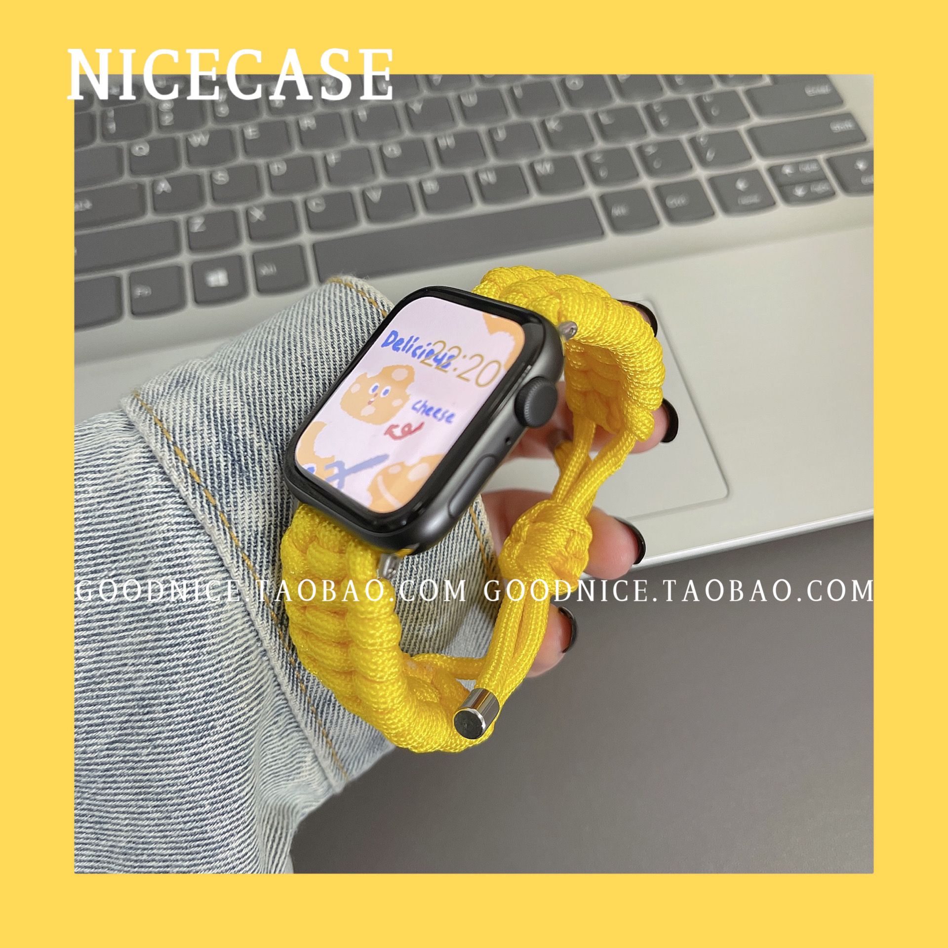 NICECASE新款运动编织绳苹果表带适用iwatch12345678代SE百搭休闲 - 图2