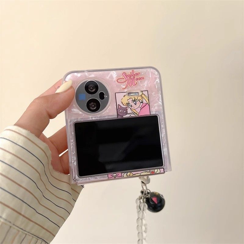 ins小清新卡通美少女战士适用于VIVOXFLIP手机壳创意新款vivo xflip小折叠屏手链Xflip全包贝壳纹防摔保护套,淘宝优惠券,粉丝福利购,淘宝优惠卷