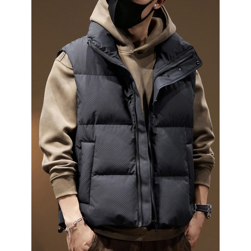 高级感蓬松鸭绒羽绒马甲男宽松大码2025冬季新款保暖外穿工装外套,淘宝优惠券,粉丝福利购,淘宝优惠卷
