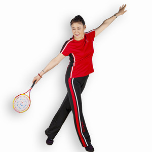 奥博隆太极柔力球运动短袖T恤中国红队服表演服装