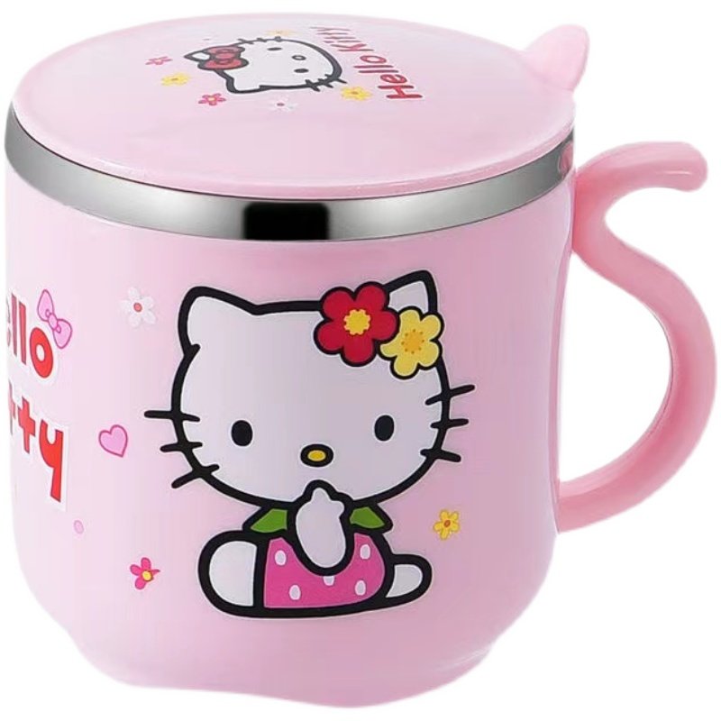 儿童卡通水杯304不锈钢家用防摔带盖口杯宝宝幼儿园喝水直饮杯子,淘宝优惠券,粉丝福利购,淘宝优惠卷