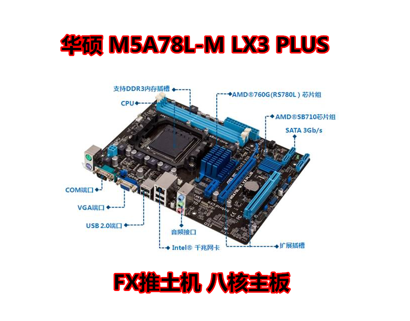 Asus/华硕M5A78L-M LX M5A78L-m lx3 PLUS 760g AM3+ DDR3秒880g - 图2