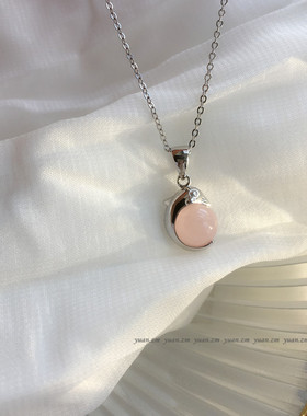 玉珠天然纯银吊坠礼物锁骨链