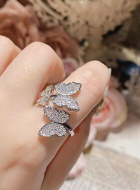 璀璨戒指山茶超仙多层开口镶嵌