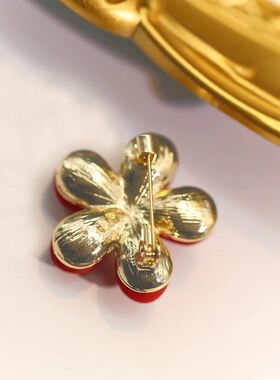 固定轻奢领口小红花高档胸花新年