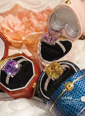 方糖冰花镀钻碎简约指环现货切金