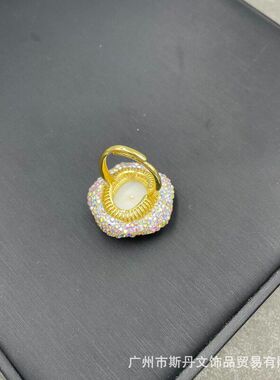 天然微镶嵌手工个性戒指贝壳镶