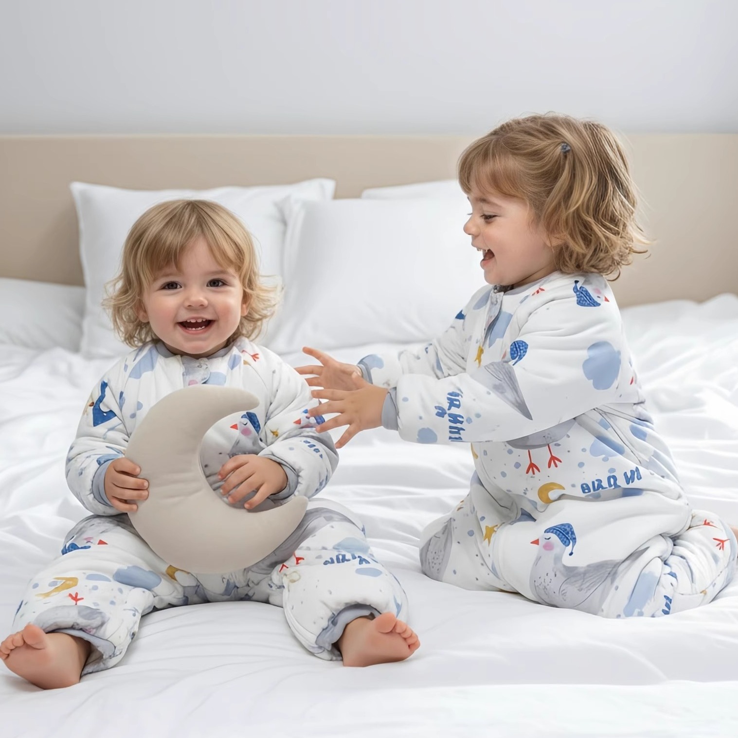 超人豆豆儿童分腿睡袋春秋冬纯棉宝宝儿童舒适睡眠神器四季通用 - 图0