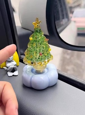 景德镇转转淄博琉璃圣诞树摆件陶瓷旋转家居桌面装饰品圣诞节礼物