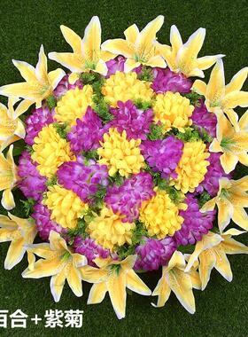 清明节菊花小花圈祭祀小号塑料白事殡葬祭奠追悼会扫墓用品墓前花