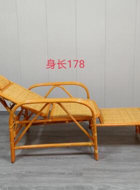 杭州藤椅枫桥店钢折椅折叠椅手工编织藤躺椅厂家直销家用阳台休闲