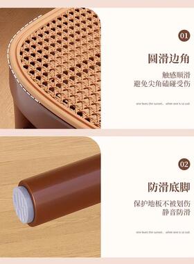 塑料椅子家用餐椅客厅喝茶藤编椅茶桌凳子靠背加厚结实耐用餐桌椅
