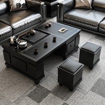 Rock plate Gongfu tea a few with boiling water functional tea table chair tea set integrated with modern home office tea table