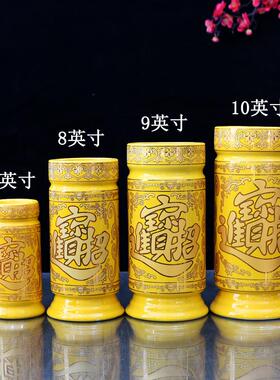 供具用品 线香竹签财神香桶 莲花线香筒陶瓷插香装香桶