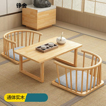 Day Style No Legs Chair Tatami Zen Chair Solid Wood Sloth Man Armrest Leaning Back Chair Balcony Floating Window Chair Pit Chair Artist Furniture