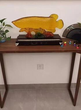 新中式玄关供桌靠墙窄桌入户条案翘头案几酒店端景台条案桌长条