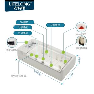 【送电池盒】力特朗充电电池1号套装燃气灶大一号电池充电器通用