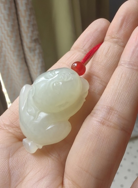和田玉白玉童子纳财送子送福多子多福挂件保真天然吊坠