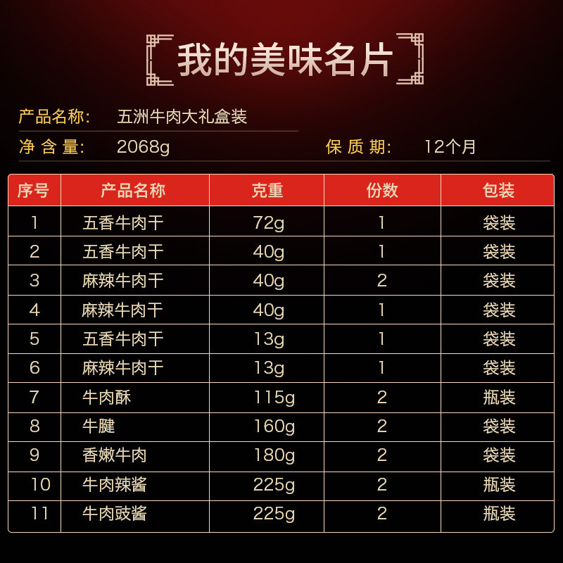 五洲年货礼盒安徽蒙城酱牛肉牛肉干 五洲食品牛肉类