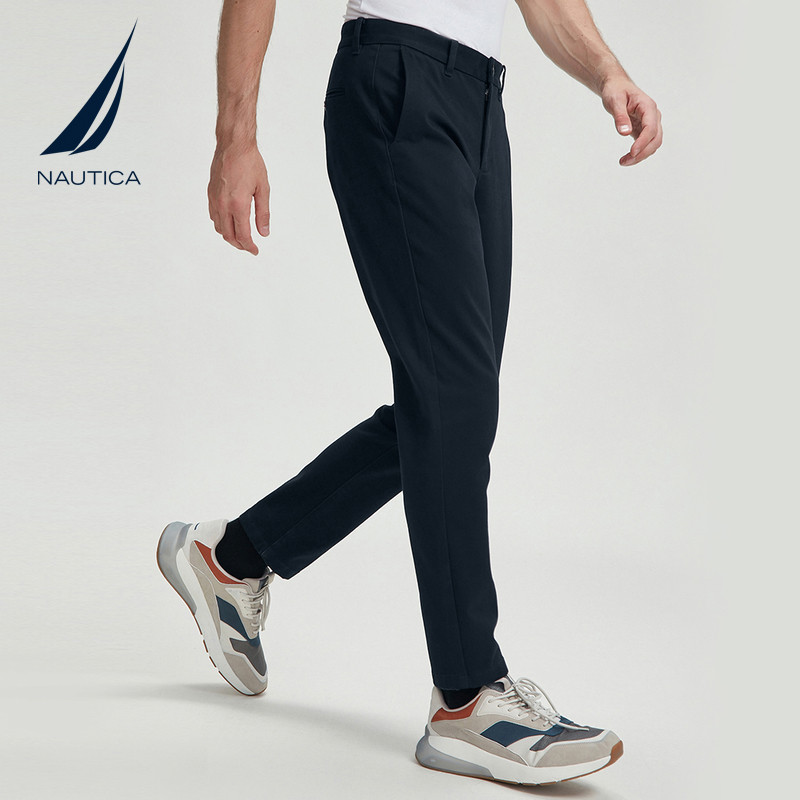 NAUTICA/诺帝卡男装保暖舒适暖燚绒直筒微弹商务保暖休闲裤PO1481_虎窝淘