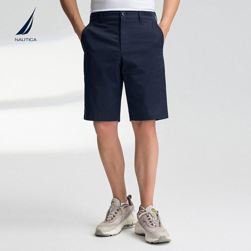 NAUTICA/诺帝卡男装25夏季新品弹力斜纹垂感休闲五分裤短裤,淘宝优惠券,粉丝福利购,淘宝优惠卷