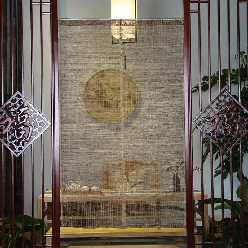 中国风装饰布艺门帘开运风水帘厨房半帘卧室挂帘和风隔断日式门帘_虎窝淘
