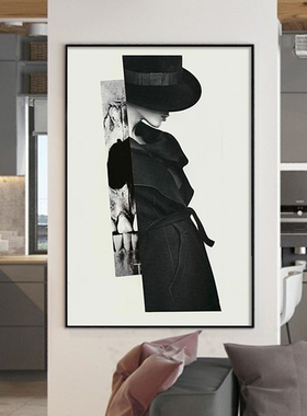 大气风黑白金属外框装饰画新品
