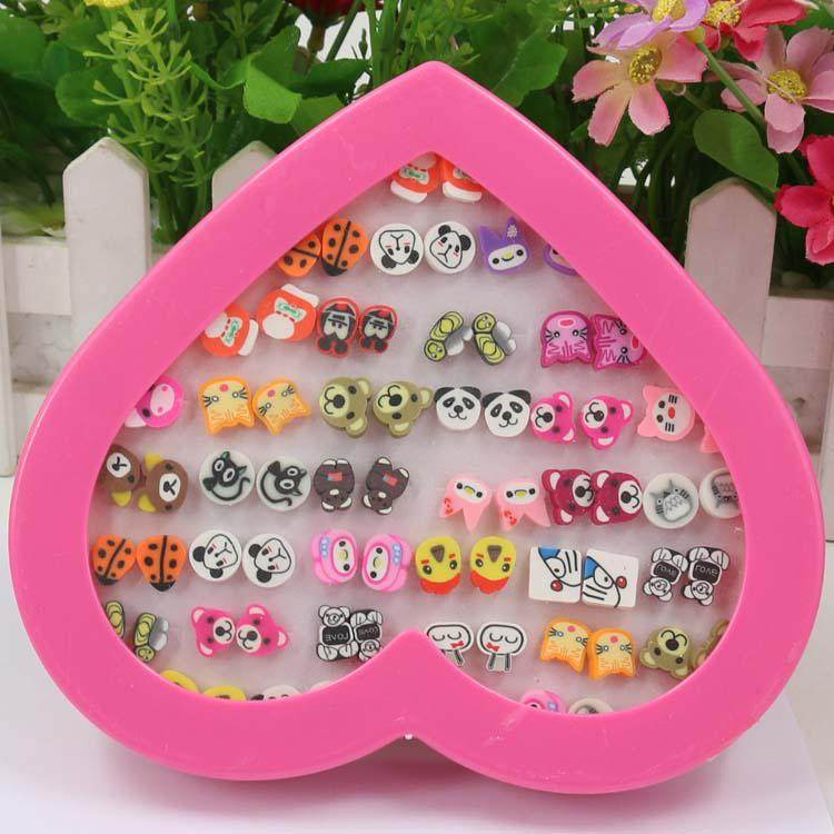 韩版水果软陶桃心礼盒防过敏耳钉 晶嘉悦耳钉