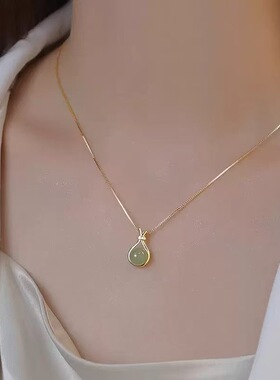新款福袋钛钢项链女轻奢小众高级感吊坠ins风锁骨链不掉色饰品新
