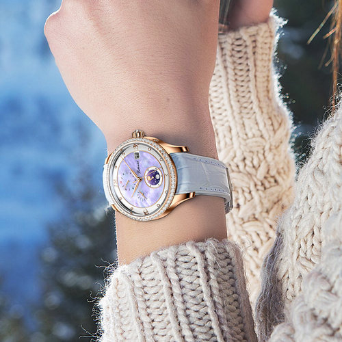 罗宾尼女士手表女名牌正品机械表女轻奢新款品牌贝母女表小众女款 - 图0