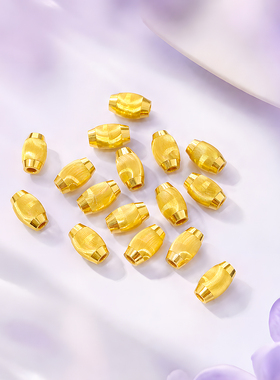 千年珠宝黄金手链女足金999猫眼珠锂辉石手串小金珠桶珠手链新款