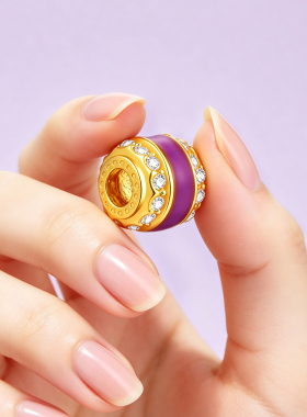 千年珠宝黄金转运珠女足金999路路通金珠DIY手串新款送礼正品