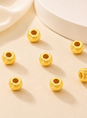 千年珠宝黄金转运珠女足金999小金珠手串diy黄金手链新款送礼正品