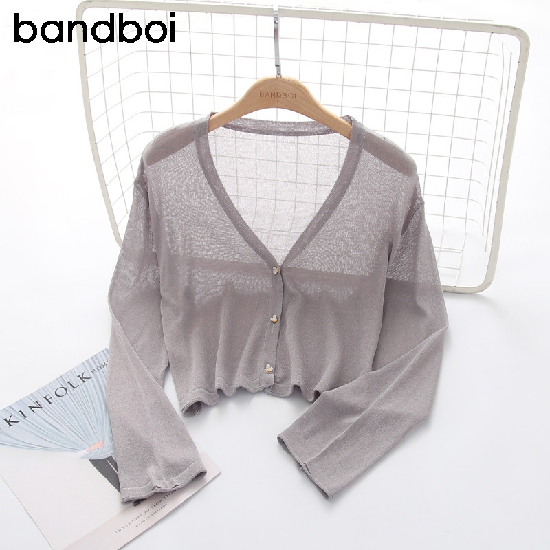 夏季新款百搭外搭冰丝针织空调衫 邦德宝依毛针织衫