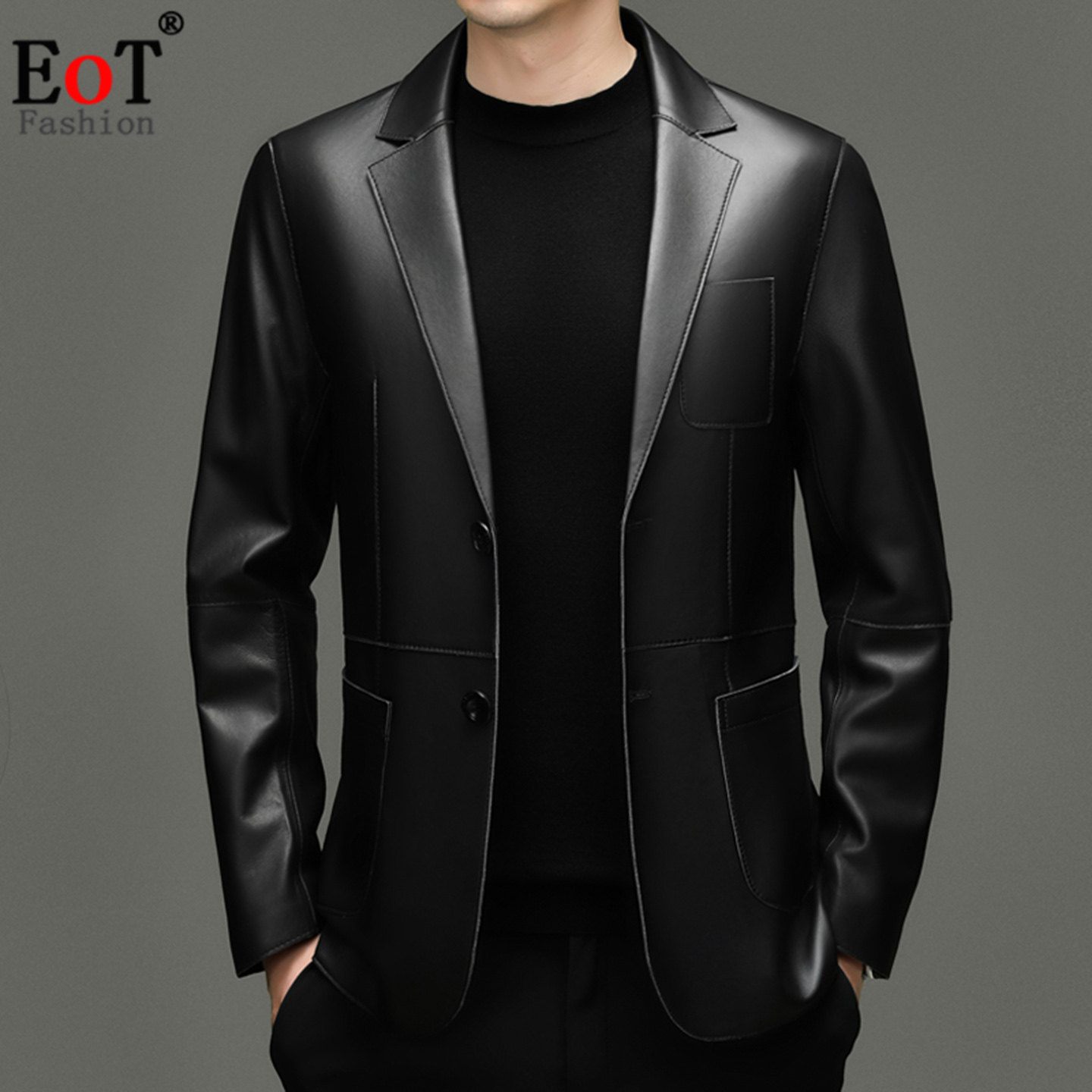 秋冬新款高档真皮小西服男潮头层绵羊皮皮西装男皮衣外套皮夹克潮,淘宝优惠券,粉丝福利购,淘宝优惠卷