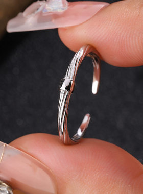 TOOK Otnament新款S925素银纹理戒指女 小众设计高级感送女友礼物