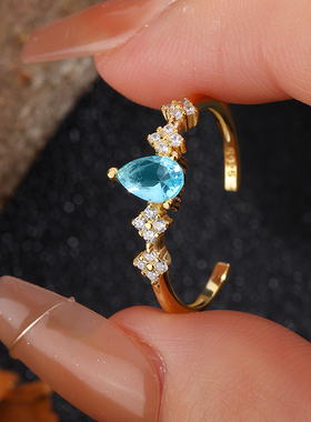 TOOK Otnament新款S925镶嵌锆石戒指女小众高级精美指环送女友ins