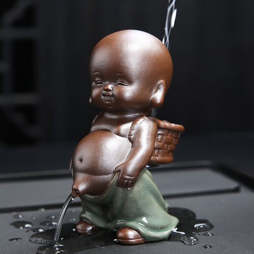 可爱小和尚茶宠摆件紫砂童子茶具配件茶道装饰品 - 图2
