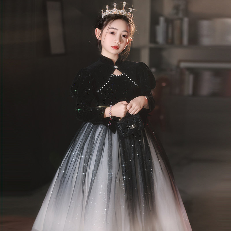 儿童晚礼服公主裙高端轻奢小众钢琴演出服蓬蓬纱主持人花童婚纱秋,淘宝优惠券,粉丝福利购,淘宝优惠卷