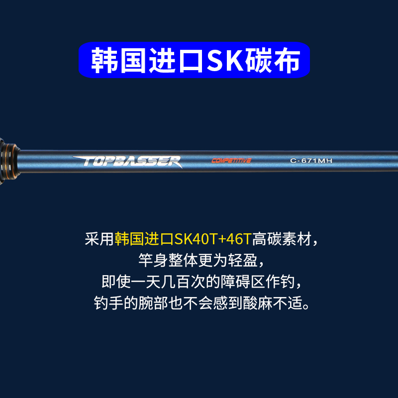 NS涛魄路亚竿独节竞技鳜鱼鲈鱼竿高碳超轻枪柄竿专业鱼竿祥麟推荐 - 图2