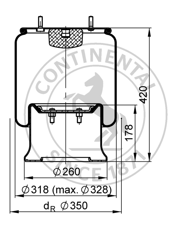 康迪泰克空气弹簧813MB通用凡士通气囊1T19L SERIES C01-M58-1164-图0