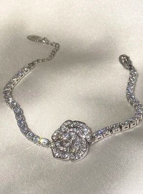 超闪梅花手链莫桑钻石白金大促
